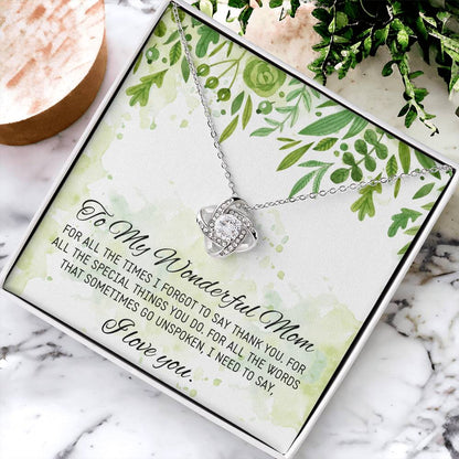 Gift For Mom Birthday Mothers Day Gift Idea From Daughter Mom Wedding Gift From Bride Mother Of The Groom Gift Mothers Day Necklaces Love Knot Necklace