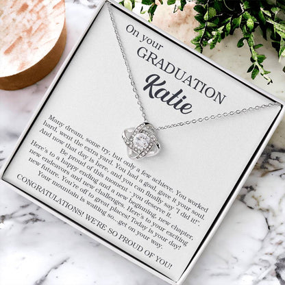 Customize Graduation Gift For Her Graduation Gift High School Graduation Sentimental Graduatio Love Knot Necklace