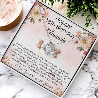 18Th Birthday Gift For Her 18Th Birthday Gift For Daughter 18 Year Old Gift 18 Birthday Gift For Daughter Niece Love Knot Necklace
