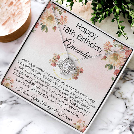 18Th Birthday Gift For Her 18Th Birthday Gift For Daughter 18 Year Old Gift 18 Birthday Gift For Daughter Niece Love Knot Necklace
