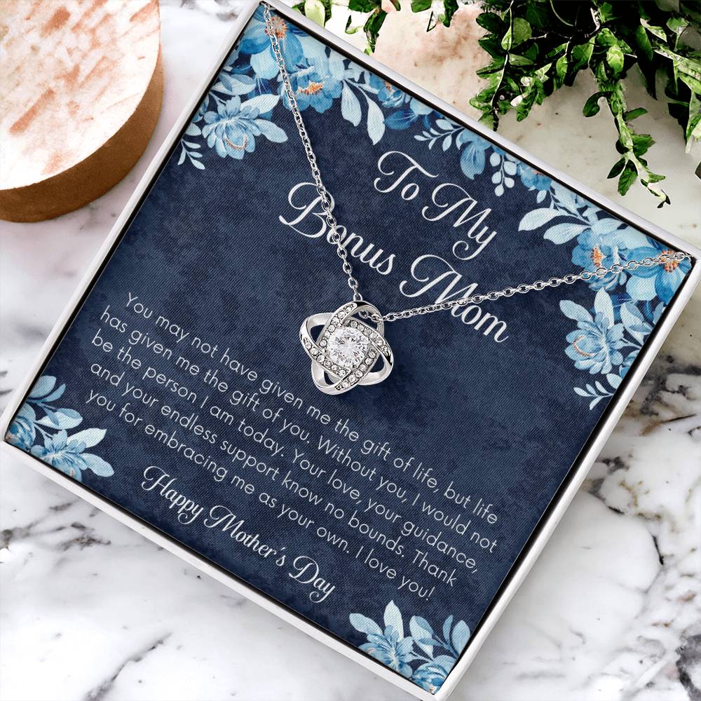 Bonus Mom Necklace Mothers Day Gift Daughterson To Mom Gift Unique Bonus Mom Gift Step Mom Gift Stepmom Gift On Mothers Day Love Knot Necklace