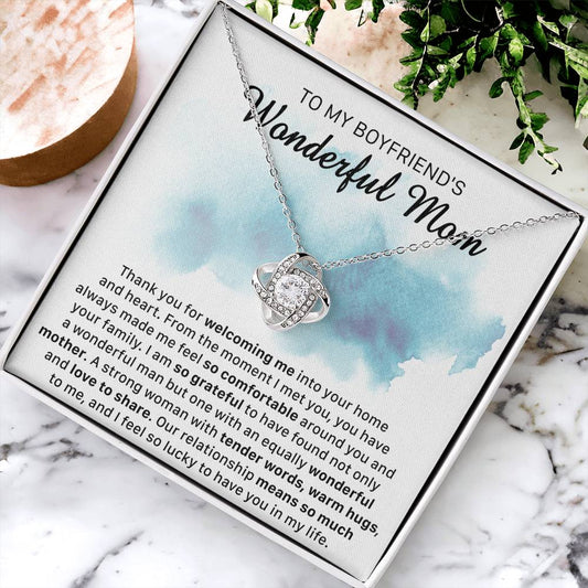 Gift For Boyfriend's Mom Comfortable Wonderful Mother Love Knot Necklace Love Knot Necklace