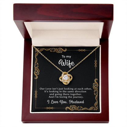 To My Wife Necklace, Gift For Wife From Husband, Love Knot Necklace, 10 Year Anniversary Gifts For Wife, Anniversary Gift For Wife 1 Year - Love Knot Necklace