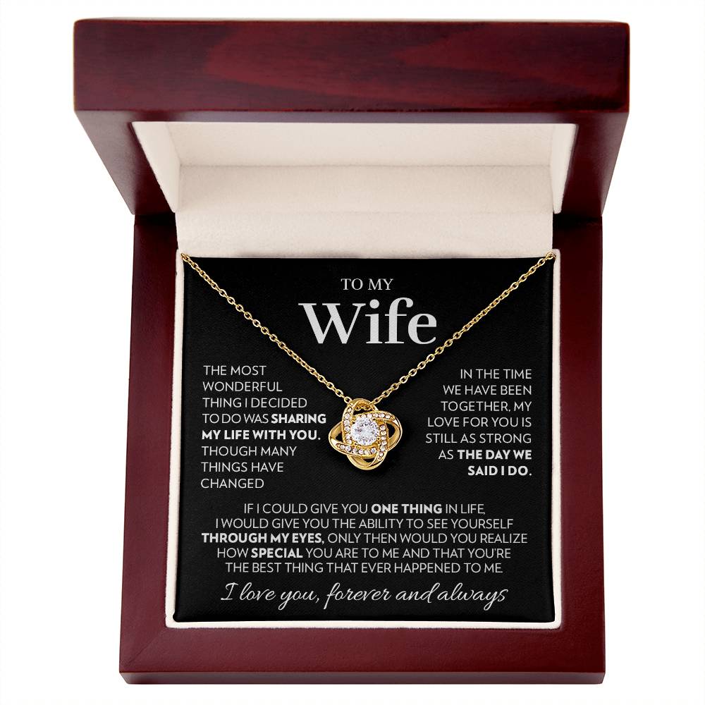 To My Wife - Together - Love Knot Necklace Love Knot Necklace