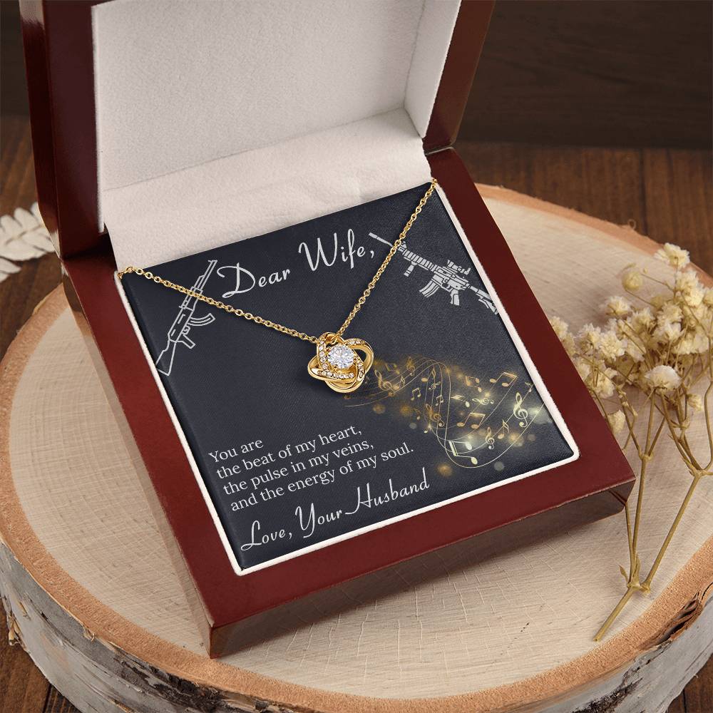 Dear Wife- Gun Love Love Knot Necklace
