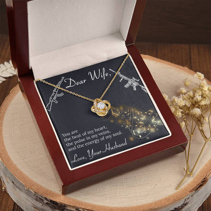 Dear Wife- Gun Love Love Knot Necklace