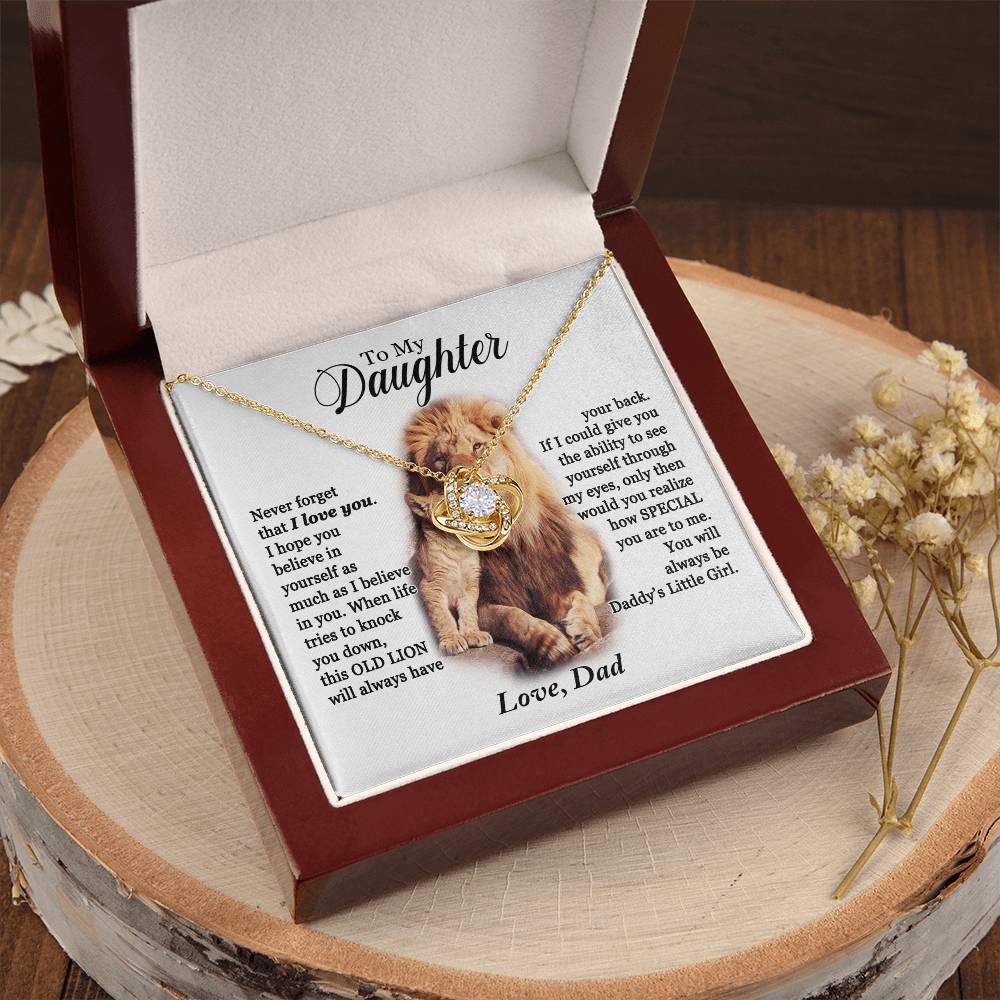 Daughter - Daddy's Little Girl - Love Knot Necklace