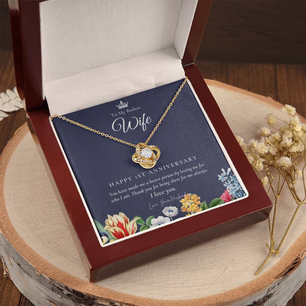 1 Year Anniversary Gift For Wife 1 Year Anniversary Gifts 1 Year Wedding Anniversary Gift Ideas 1St Wedding Anniversary Gift F(9) Love Knot Necklace