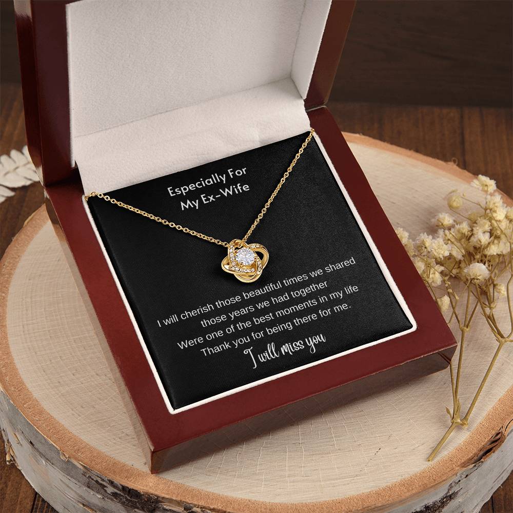 Ex-Wife Divorced Departing Gift Former Wife For My Ex Birthday Mother's Day Breakup Gift Friendship P Love Knot Necklace