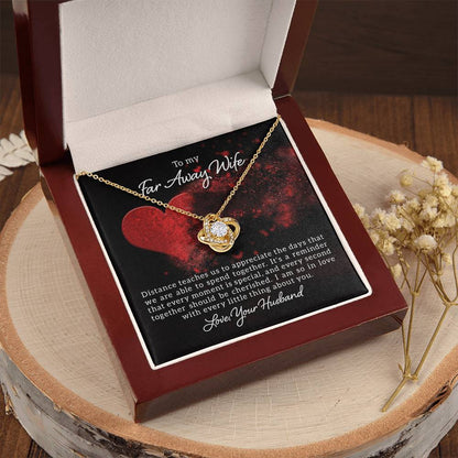 To My Wife Necklace - Anniversary Gift For Wife Birthday Gift For Wife Gift For Wife Necklace For Wife Gift For Wife Birthday Love Knot Necklace