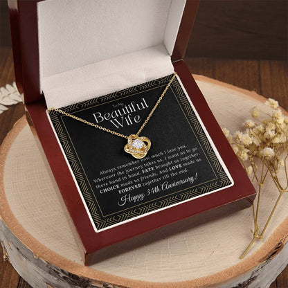 34 Year Anniversary Gift For Wife 34 Year Anniversary Gifts 34 Year Wedding Anniversary Gift Ideas 34Th Wedding Anniversary Gift F Love Knot Necklace