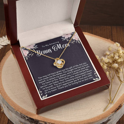 Amazing Bonus Mom Gift Mothers Day Gift For Step Mom Stepmom Birthday Gift Jewelry Gift For Bonus Mom From Stepsonstepdaughter Love Knot Necklace