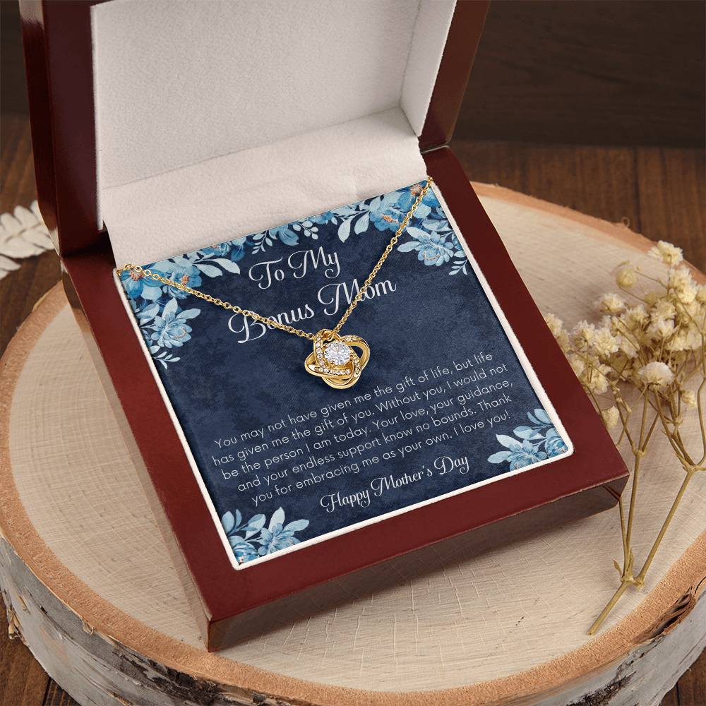 Bonus Mom Necklace Mothers Day Gift Daughterson To Mom Gift Unique Bonus Mom Gift Step Mom Gift Stepmom Gift On Mothers Day Love Knot Necklace