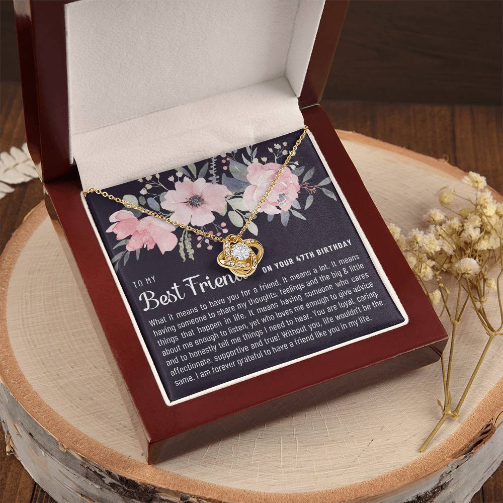 Gift For Best Friend 47Th Birthday 47Th Birthday Gift For Her Meaningful Best Friend 47Th Birthday Necklace Unique Gifts 47Th Bi Love Knot Necklace