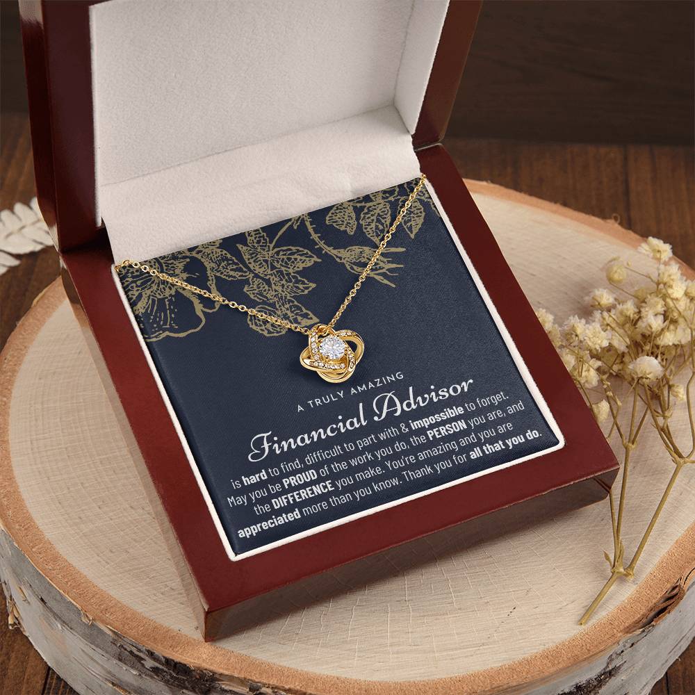 Gift For Financial Advisor Financial Advisor Gift Financial Advisor Appreciation Gift Love Knot Necklace