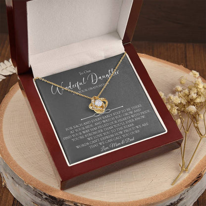 To Our Daughter Graduation Gift Necklace Graduation Gift For Daughter From Mom A Love Knot Necklace