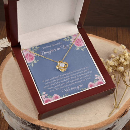 Daughter In Law Gift Beautiful Daughter In Law Necklace Gift Daughter In Law Birthday Gift Gift From Mom In Law To Daughter In Law Love Knot Necklace