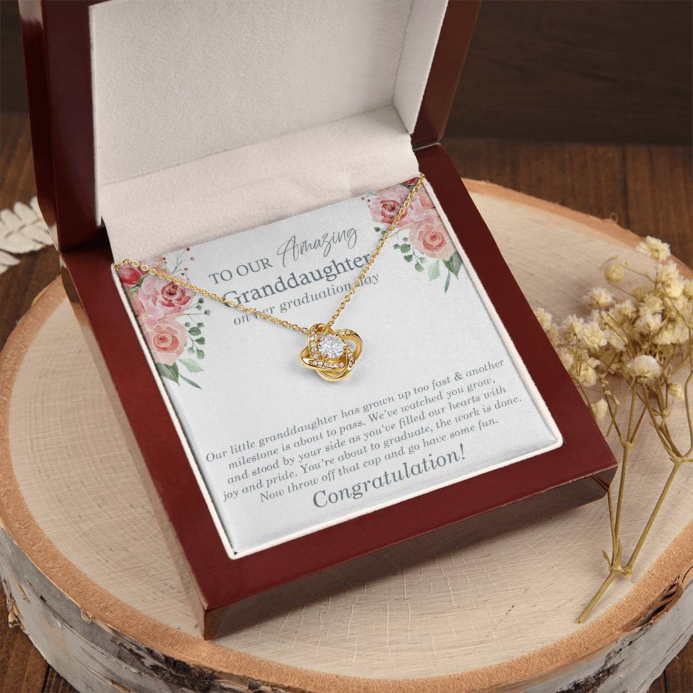 To Our Amazing Granddaughter Congrats On Her Graduation Graduation Gift Gift From Grandma & Grandpa For Granddaughter Love Knot Necklace