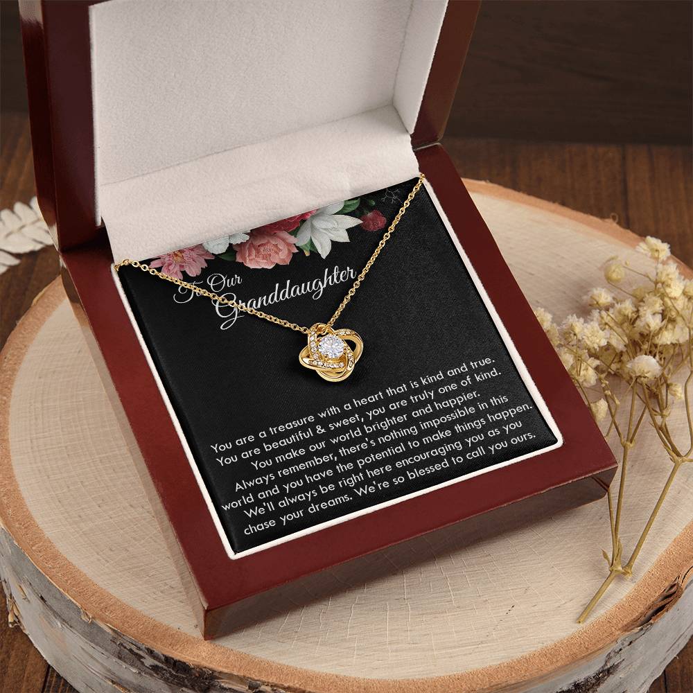 To Our Granddaughter Necklace Gift For Granddaughter On Graduation Birthday Christmas Gift Granddaughter Ne Love Knot Necklace