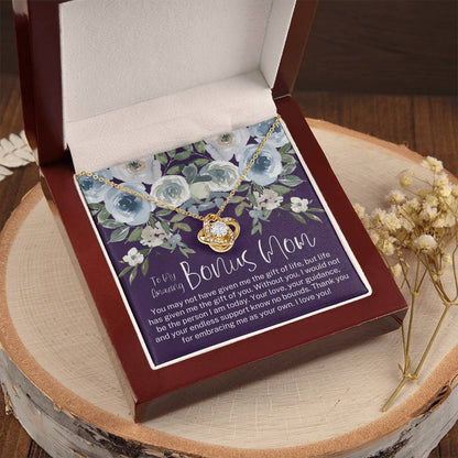 Bonus Mom Necklace Mothers Day Gift Daughter To Mom Gift Bonus Mom Step Mom Gift Present For Stepmom On Mothers Day Stepmom Necklace Love Knot Necklace