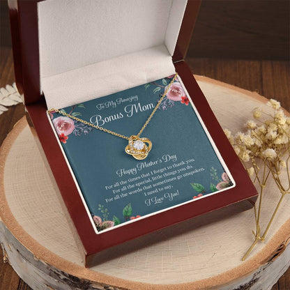 Bonus Mom Necklace Mothers Day Gift Daughter To Mom Gift Bonus Mom Step Mom Gift Present For Stepmom On Mothers Day Stepmom Necklace 1 Love Knot Necklace