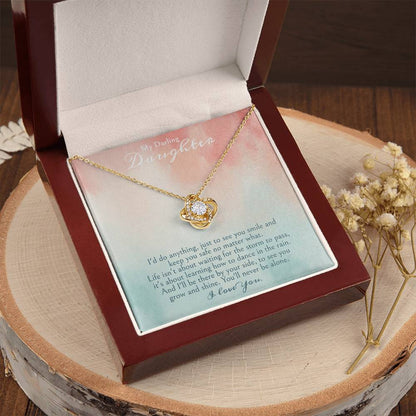 A Gift For A Daughter Love Knot Necklace - My Darling Daughter. Love Knot Necklace