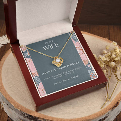 1 Year Anniversary Gift For Wife  1 Year Anniversary Gifts  1 Year Wedding Anniversary Gift Ideas  1St Wedding Anniversary Gift F(9) Love Knot Necklace