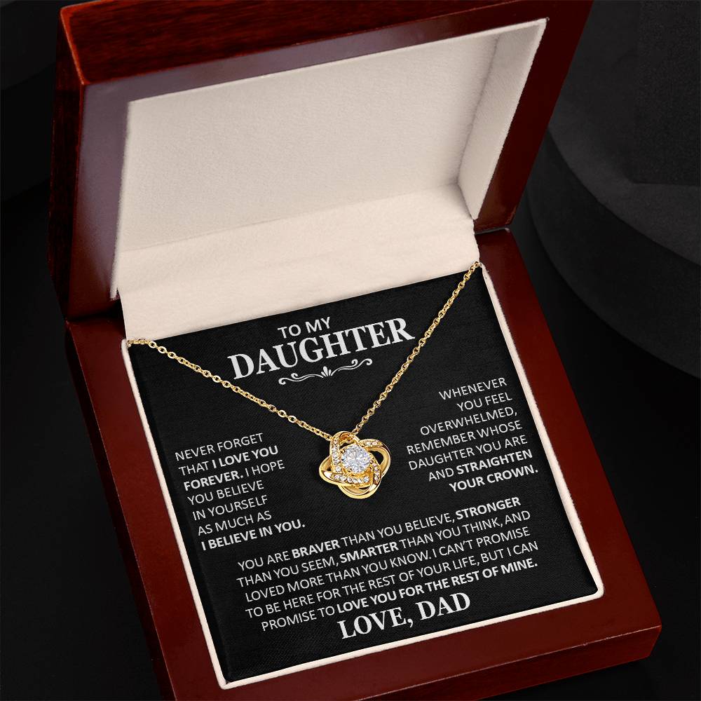 Unique Gift For Daughter From Dad Never Forget That I Love You Necklace Love Knot Necklace