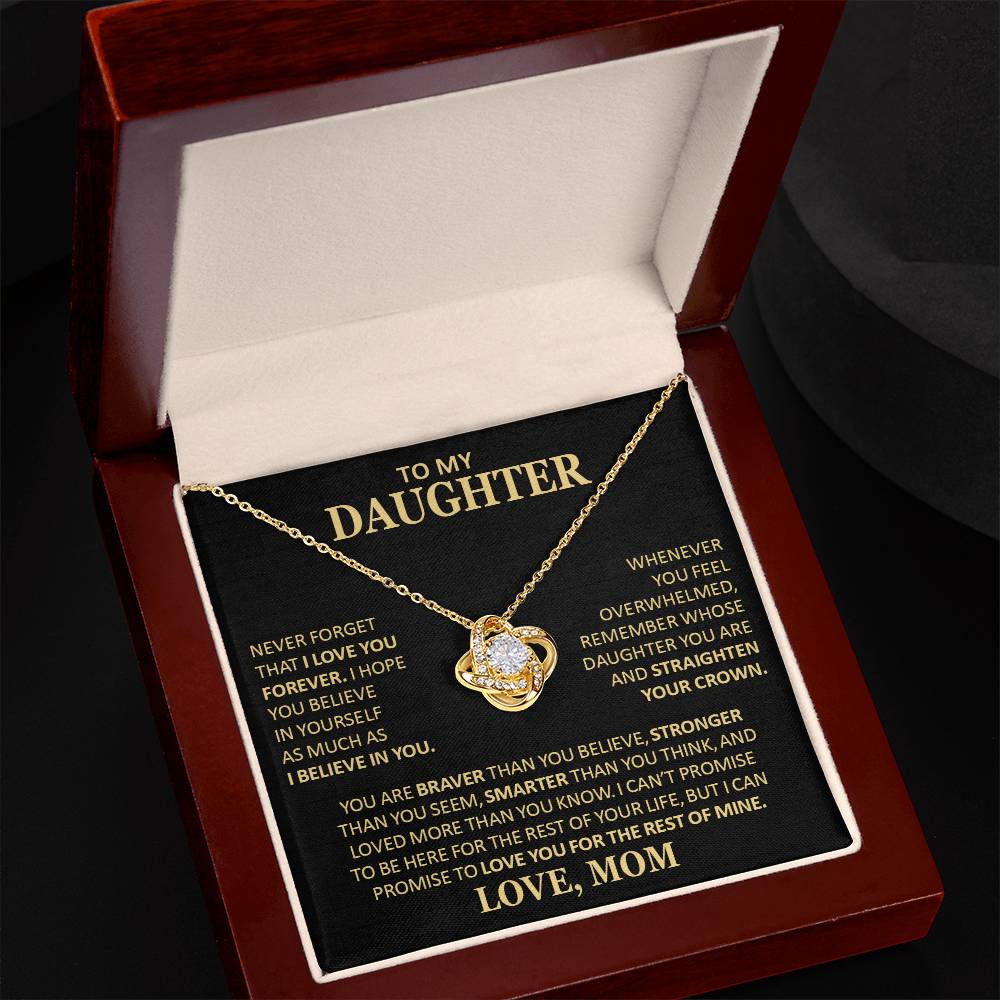 Beautiful Gift For Daughter From Mom Never Forget That I Love You Necklace Love Knot Necklace