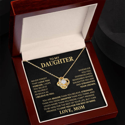 Beautiful Gift For Daughter From Mom Never Forget That I Love You Necklace Love Knot Necklace