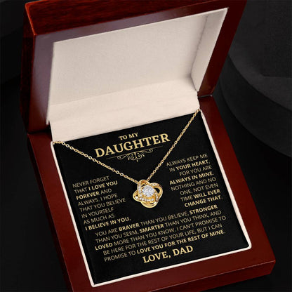 Gift For Daughter From Dad Loved More Than You Know Necklace Love Knot Necklace