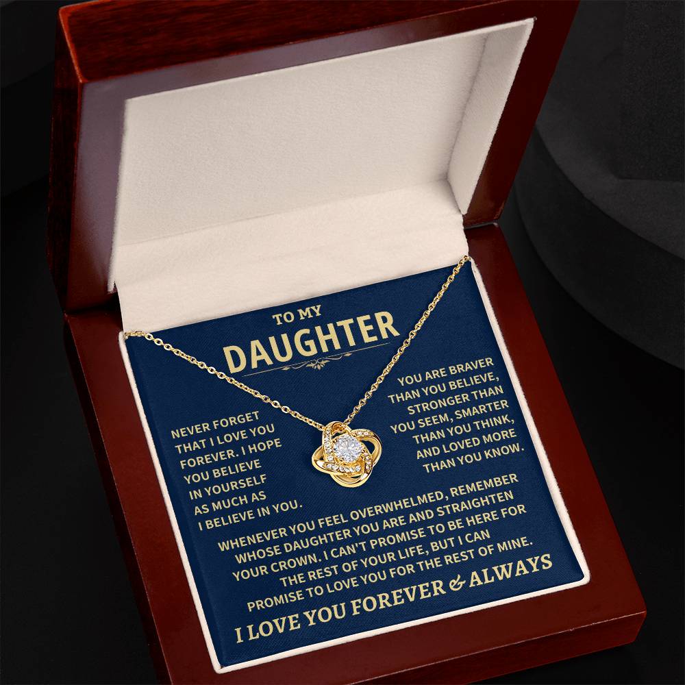 Daughter Gift-Never Forget Love Knot Necklace