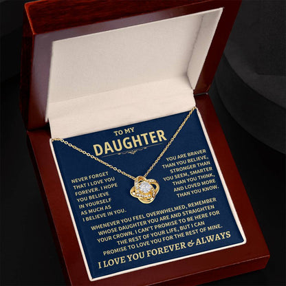 Daughter Gift-Never Forget Love Knot Necklace