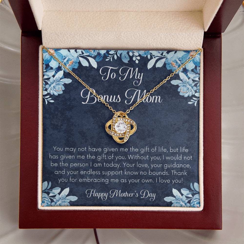 Bonus Mom Necklace Mothers Day Gift Daughterson To Mom Gift Unique Bonus Mom Gift Step Mom Gift Stepmom Gift On Mothers Day Love Knot Necklace