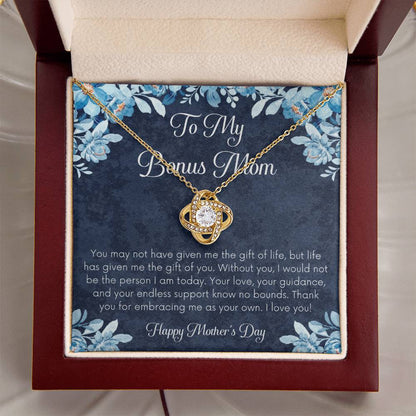 Bonus Mom Necklace Mothers Day Gift Daughterson To Mom Gift Unique Bonus Mom Gift Step Mom Gift Stepmom Gift On Mothers Day Love Knot Necklace
