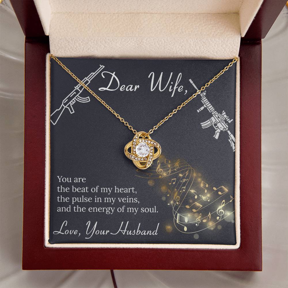 Dear Wife- Gun Love Love Knot Necklace