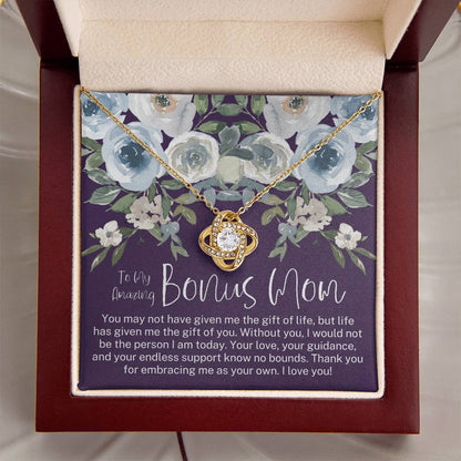 Bonus Mom Necklace Mothers Day Gift Daughterson To Mom Gift Bonus Mom Step Mom Gift Present For Stepmom On Mothers Day Stepmom Gift Love Knot Necklace