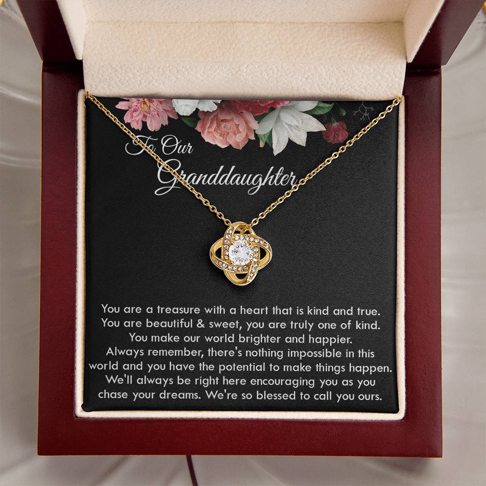 To Our Granddaughter Necklace Gift For Granddaughter On Graduation Birthday Christmas Gift Granddaughter Ne Love Knot Necklace