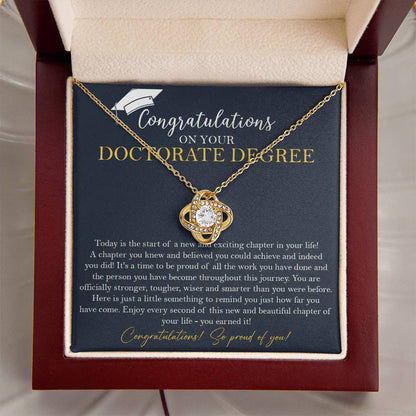 Doctorate Degree Graduation Gift Necklace Graduating Class Of 2022 Doctoral Degree Graduation Gift F Love Knot Necklace