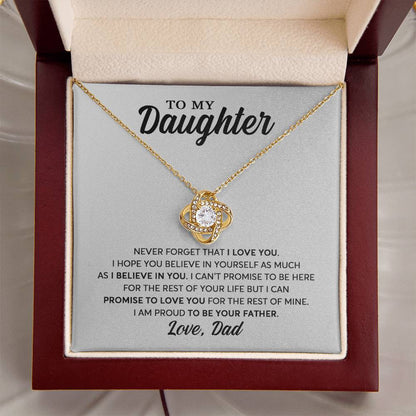 Daughter - Proud To Be Your Father - Necklace Love Knot Necklace