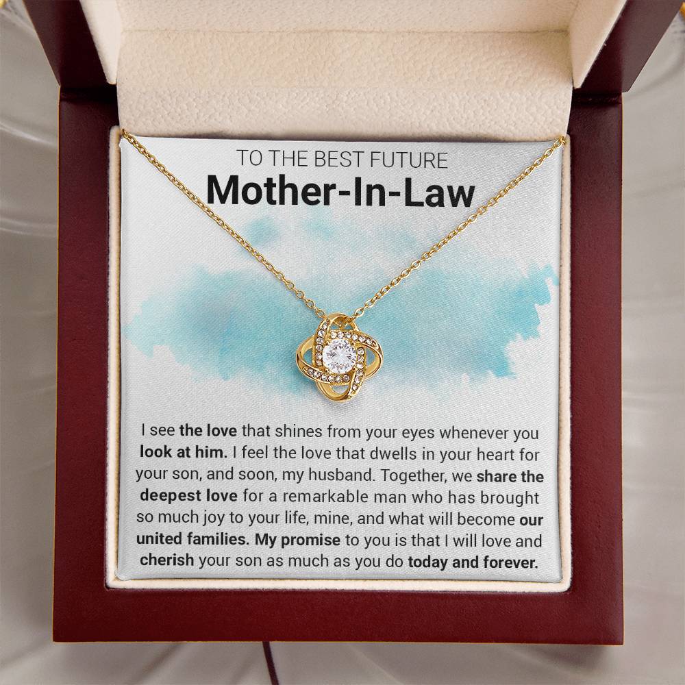 Gift For Future Mother-In-Law Shines From Love Knot Necklace Love Knot Necklace