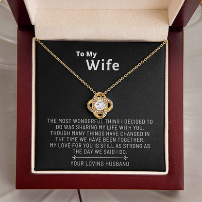 Almost Gone To My Wife  From Husband Unique Romantic Gifts For Wife Birthday Anniversary Christmas & Valentine Love Knot Necklace