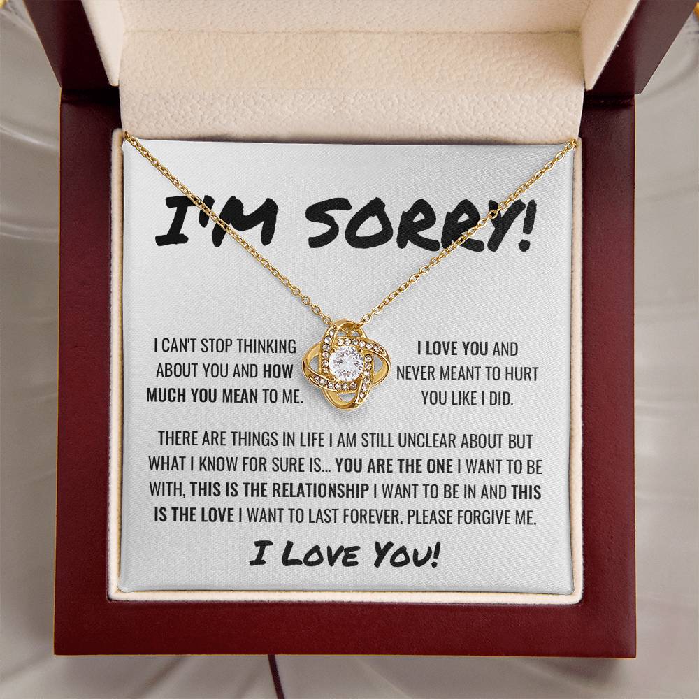 You Are The One Apology Necklace Love Knot Necklace