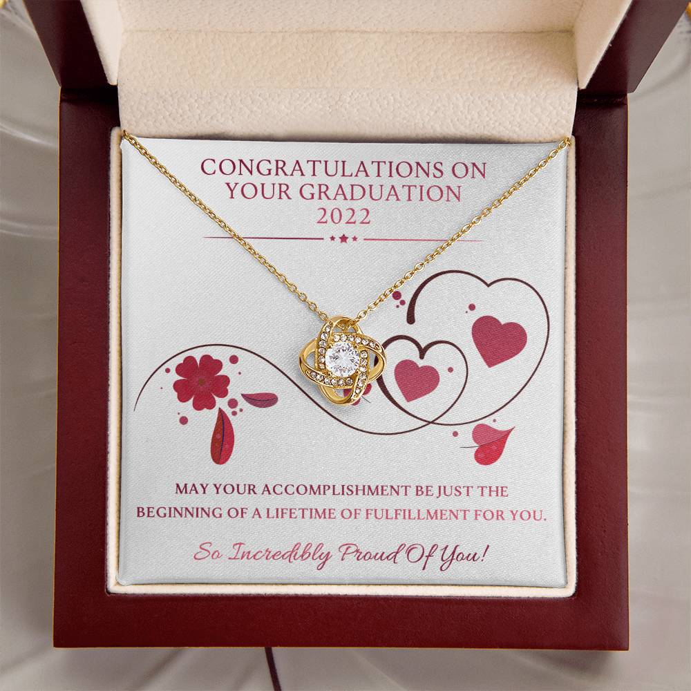 Class Of 2022 Gift Necklace For Daughter Graduation Necklace For Granddaughter Graduation Gifts F Love Knot Necklace