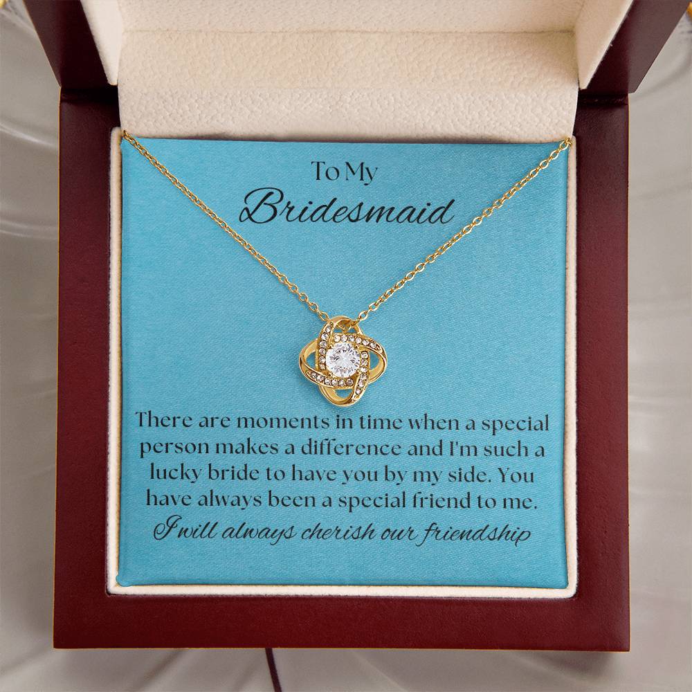 Bridesmaid For A Day Friends For Life(1) Love Knot Necklace