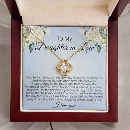 Daughter-In-Law Gift Necklace Wedding Gift Jewelry From Mother-In Law Gift For Bride Love Knot Necklace