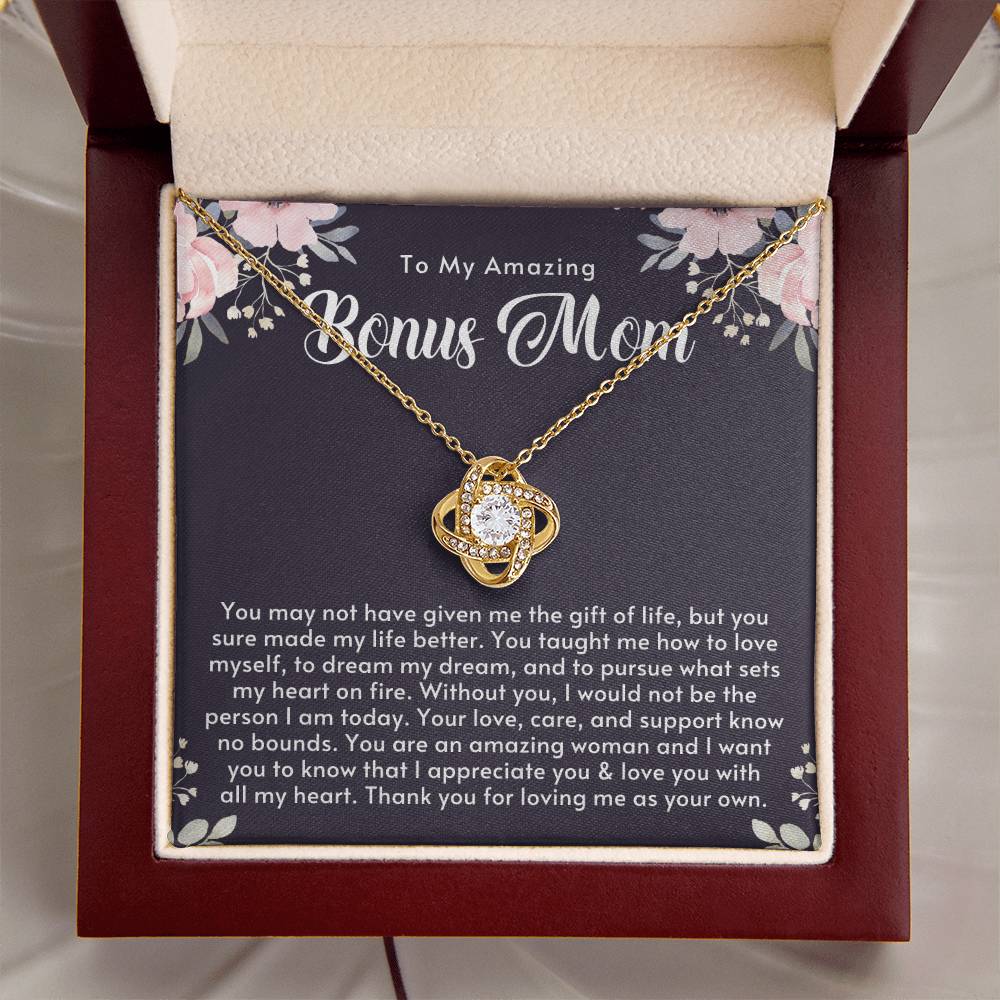 Amazing Bonus Mom Gift Mothers Day Gift For Step Mom Stepmom Birthday Gift Jewelry Gift For Bonus Mom From Stepsonstepdaughter Love Knot Necklace