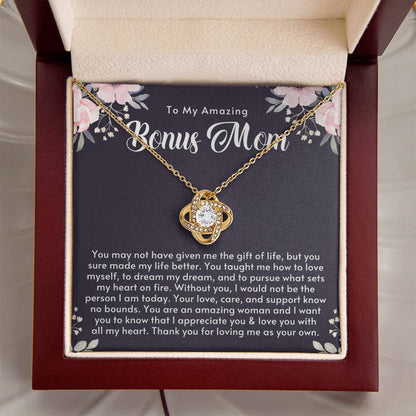 Amazing Bonus Mom Gift Mothers Day Gift For Step Mom Stepmom Birthday Gift Jewelry Gift For Bonus Mom From Stepsonstepdaughter Love Knot Necklace