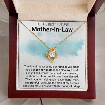 Gift For Future Mother-In-Law Families Blend Love Knot Necklace Love Knot Necklace