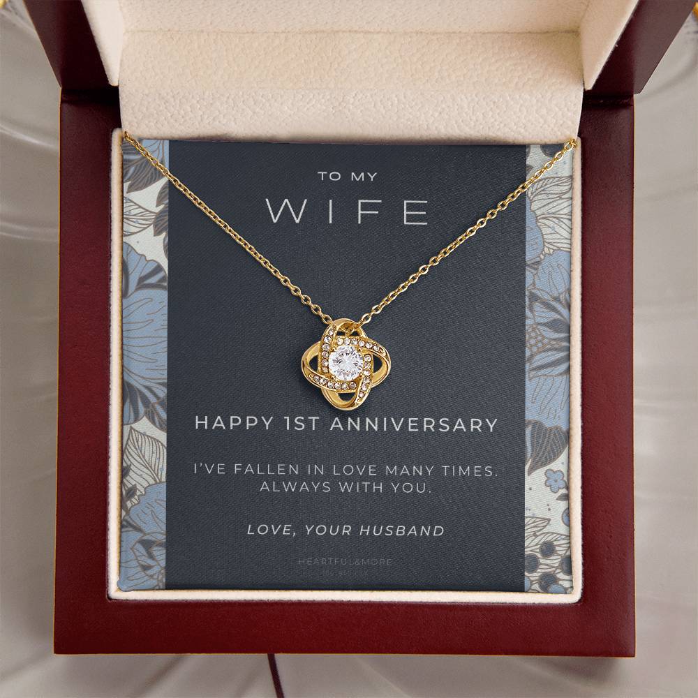 1 Year Anniversary Gift For Wife  1 Year Anniversary Gifts  1 Year Wedding Anniversary Gift Ideas  1St Wedding Anniversary Gift F(7) Love Knot Necklace